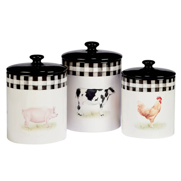 Certified International Farmhouse 3 Piece Kitchen Canister Set